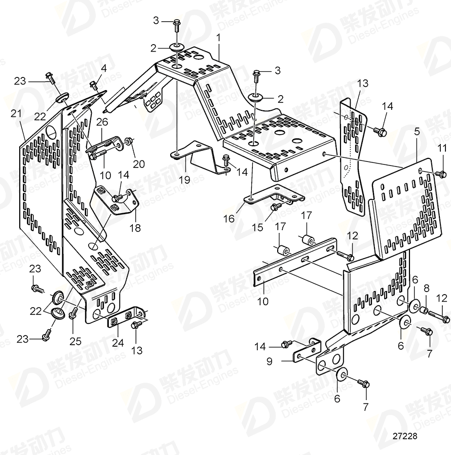 VOLVO Protecting screen 22000754 Drawing VOLVO Protecting screen 22000754 Drawing